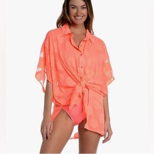 La Blanca Women's Camp Shirt Swimsuit Cover Up,